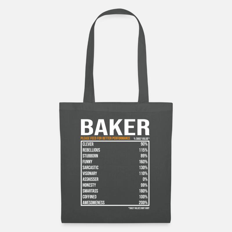 Bäcker tageswerte Lustiger Bäcker - Stoffbeutel - Graphite