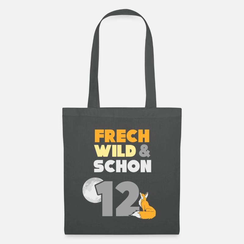 12 Jahre Geburtstag Junge Mädchen Fuchs - Stoffbeutel - Graphite
