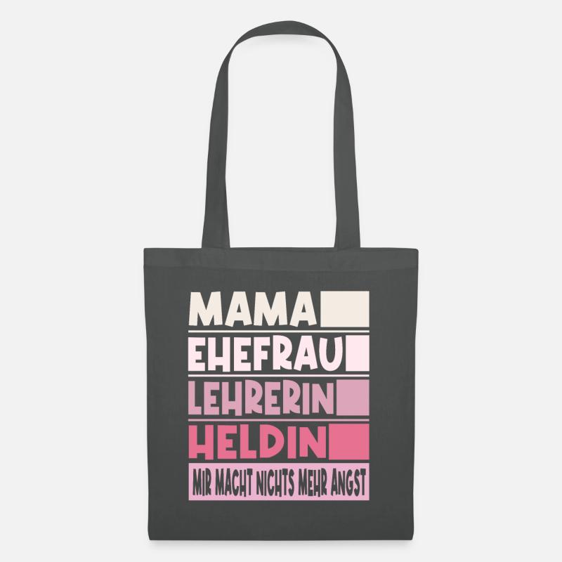 Lehrerin Mama Ehefrau Heldin - Stoffbeutel - Graphite
