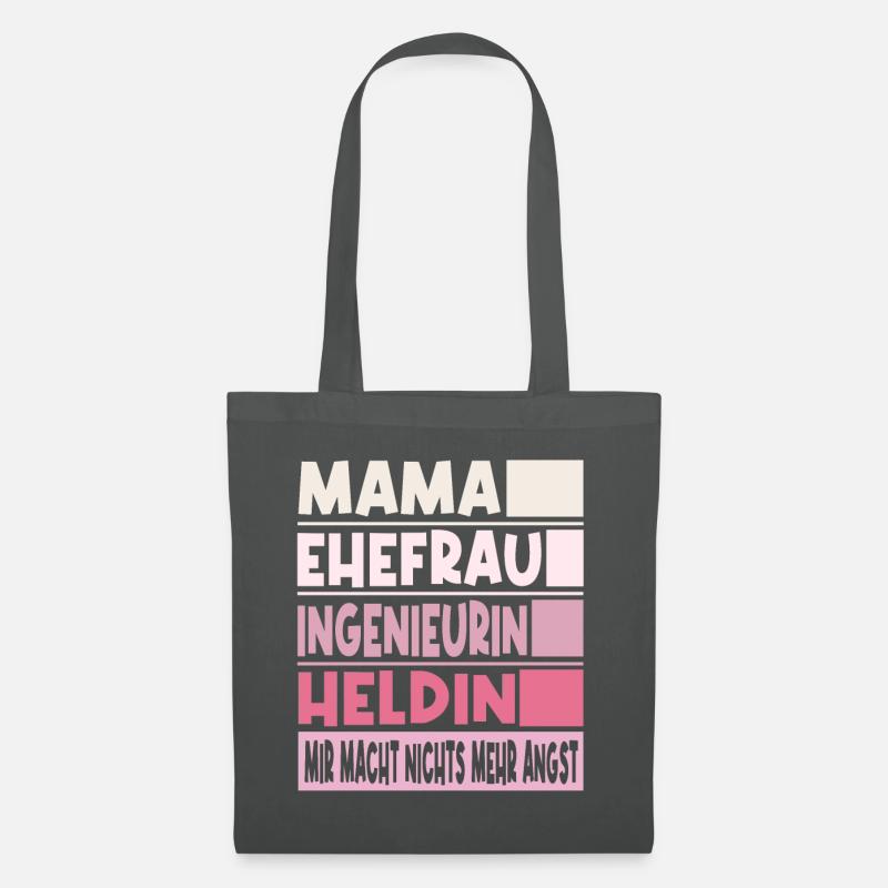 Ingenieurin Mama Ehefrau Heldin - Stoffbeutel - Graphite