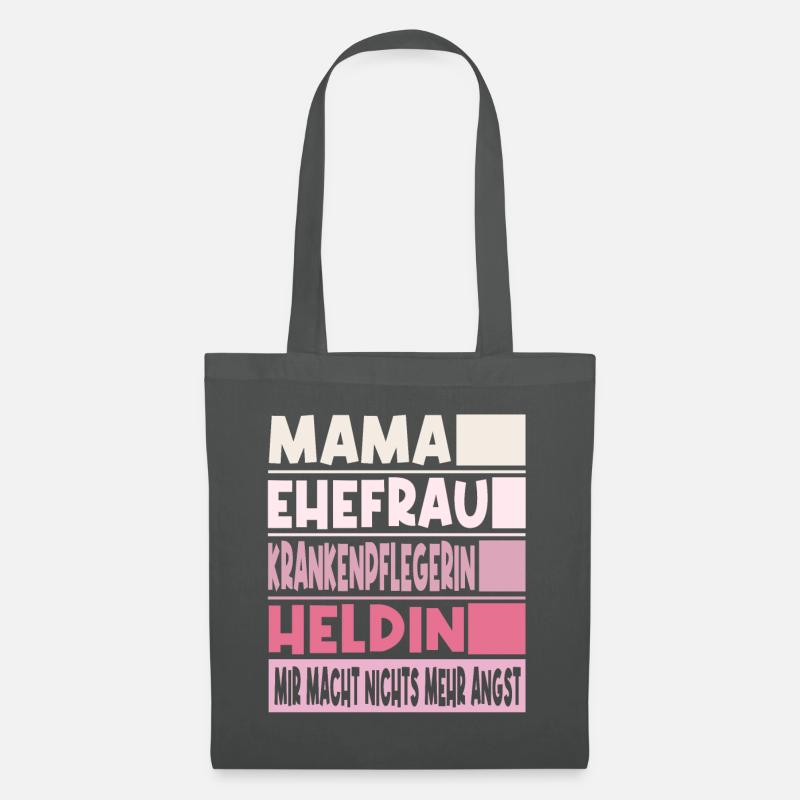 Krankenpflegerin Mama Ehefrau Heldin - Stoffbeutel - Graphite