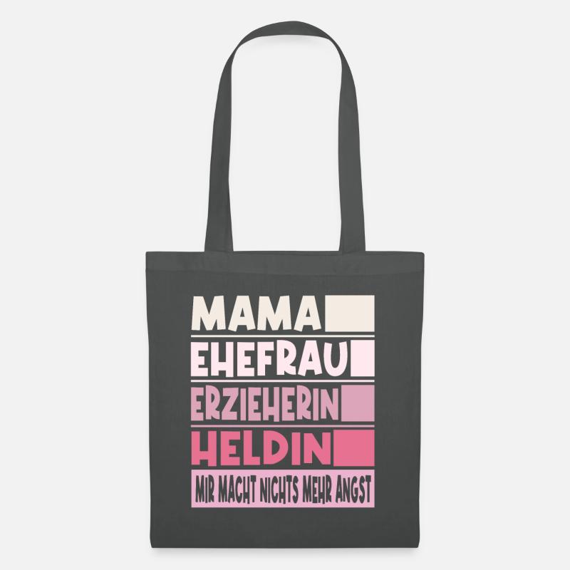 Erzieherin Mama Ehefrau Heldin - Stoffbeutel - Graphite