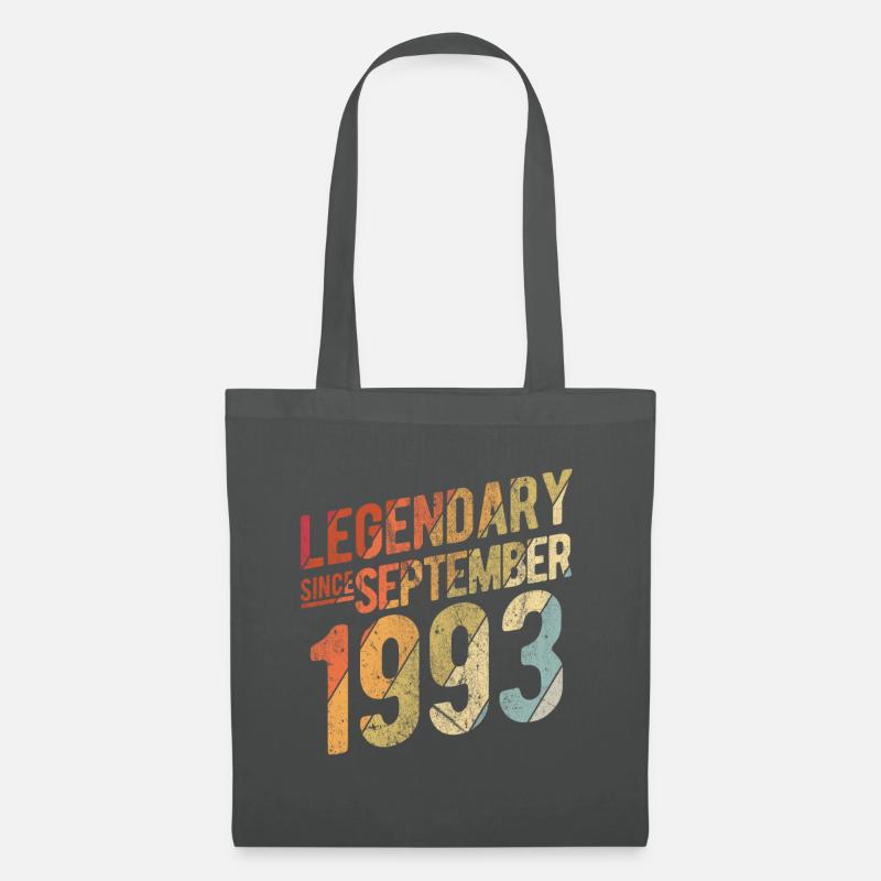 30th Birthday Gift Legendary Since September 1993 - Stoffbeutel - Graphite