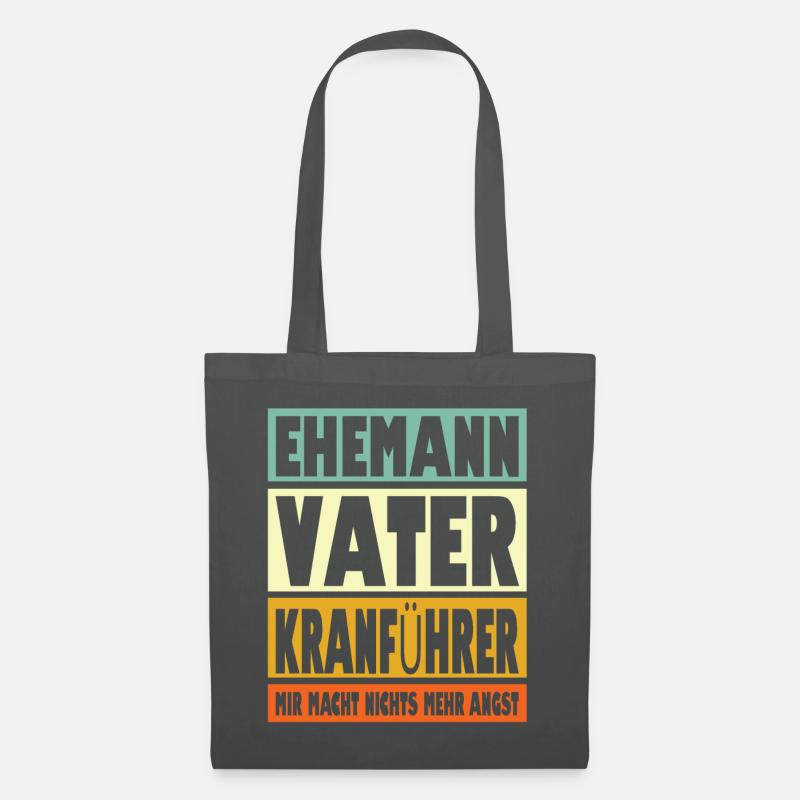 Kranführer Vater Ehemann Held - Stoffbeutel - Graphite