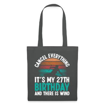 27 Year Old Kitesurfer Kiteboarding 27 Birthday - Stoffbeutel - Graphite - Vorne