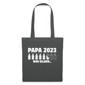 Papa 2023 wird geladen Lustige Schwangerschaft - Stoffbeutel - Graphite - Vorne