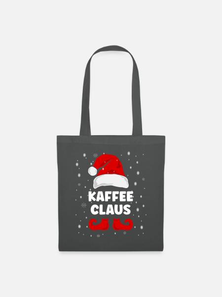 Kaffee Claus Weihnachtsoutfit Familie Partnerlook - Stoffbeutel - Graphite