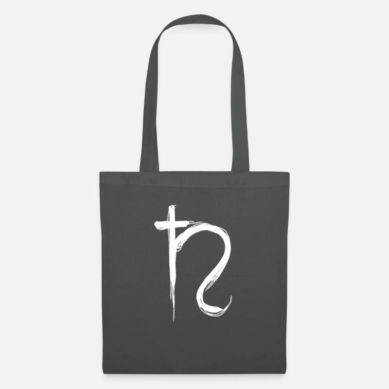 Saturn Astrologie Symbol - Stoffbeutel - Graphite