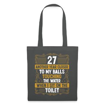 27 Year Old Funny Idea for Men Sarcasm Humor - Stoffbeutel - Graphite - Vorne