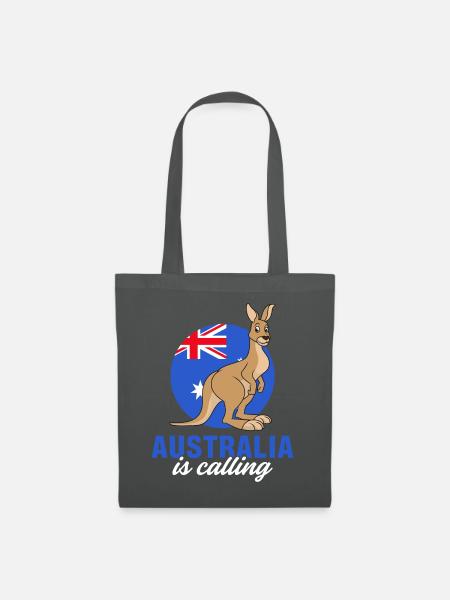 Känguru Australien ruft Outback-Flagge niedliche K - Stoffbeutel - Graphite