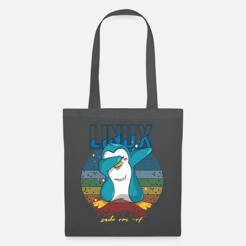 Linux Party Sudo Root Geek Cute Penguin Nerd Progr - Stoffbeutel - Graphite
