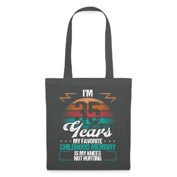 35 Year Old Knee Injury Humor Funny Birthday Idea - Stoffbeutel - Graphite - Vorne