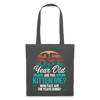 35 Year Old Funny Cat Owner Birthday Idea Kitten - Stoffbeutel - Graphite - Vorne