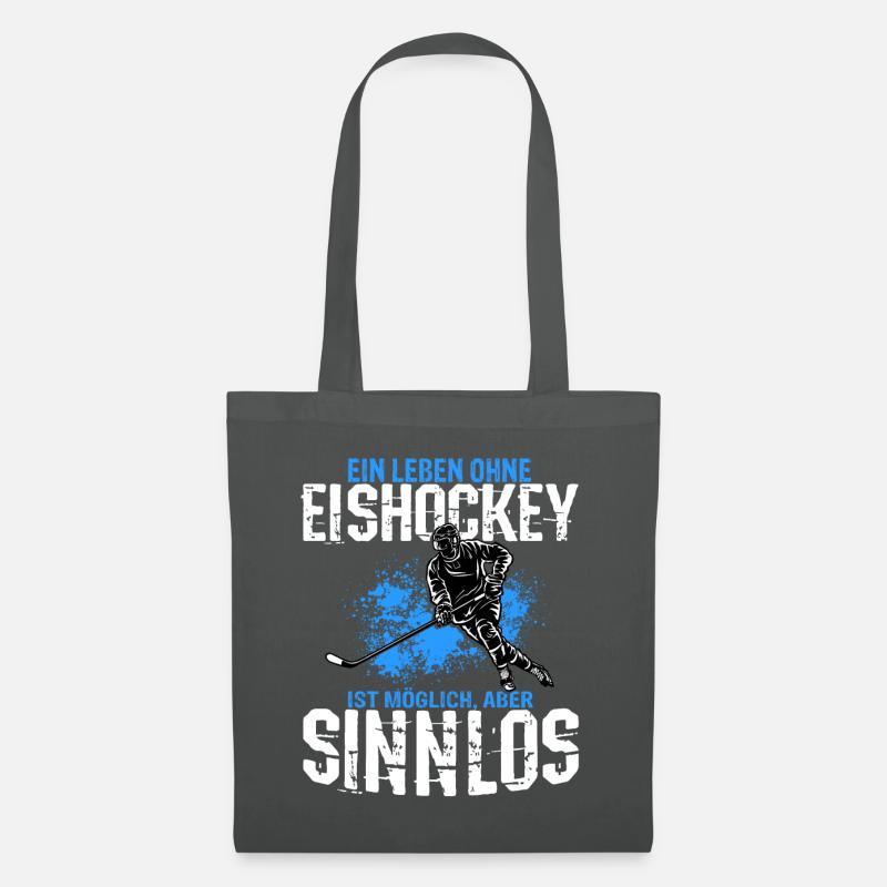 Eishockey Torwart Puck Eis Sport Geschenk Eishocke - Stoffbeutel - Graphite
