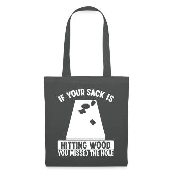Le joueur de Cornhole Sack frappant du bois a raté le trou - Sac en tissu - gris graphite - Devant