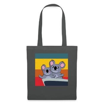koalas mignons dans la pose du Titanic - Sac en tissu - gris graphite - Devant