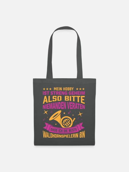 Waldhorn Waldhornspieler Hornist - Stoffbeutel - Graphite