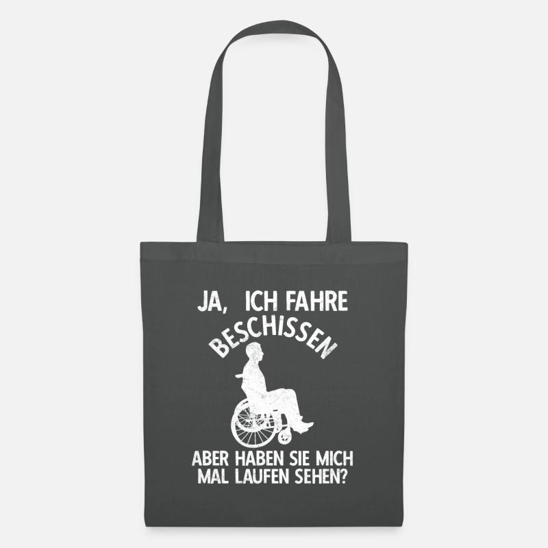 Rollstuhl Rollstuhlfahrer Lustiger Spruch Design R - Stoffbeutel - Graphite
