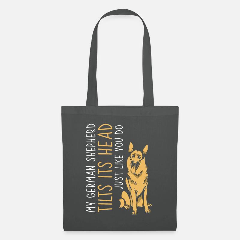 my German Shepherd tilts its head just like you do - Stoffbeutel - Graphite