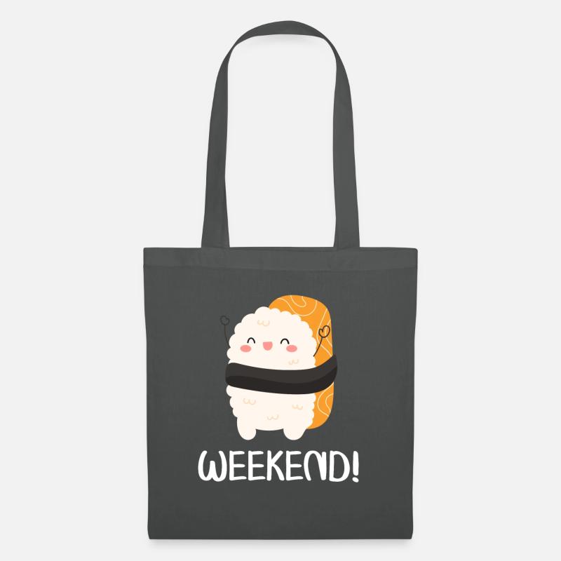 Weekend! - Funny Cute Sushi - Stoffbeutel - Graphite