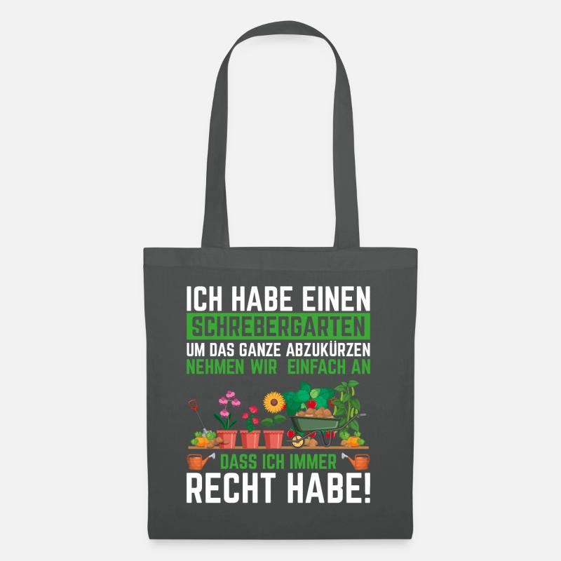 Ich habe einen Schrebergarten - Stoffbeutel - Graphite