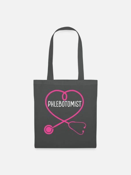 Phlebotomist Stethoscope Appreciation Heart - Stoffbeutel - Graphite