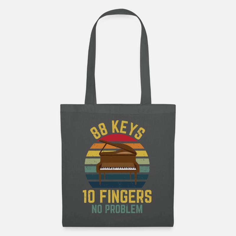 88 KEYS 10 FINGERS NO PROBLEM - Stoffbeutel - Graphite