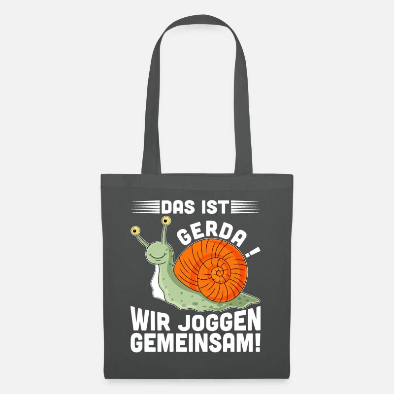 Das ist Gerda, wir Joggen gemeinsam - Stoffbeutel - Graphite