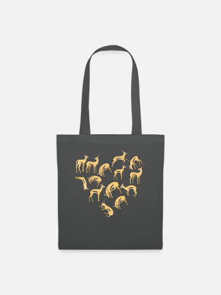 Herz Antilope - Stoffbeutel - Graphite