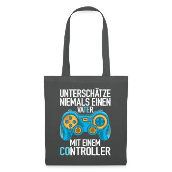 Unterschätze niemals einen Vater mit Controller - Stoffbeutel - Graphite - Vorne