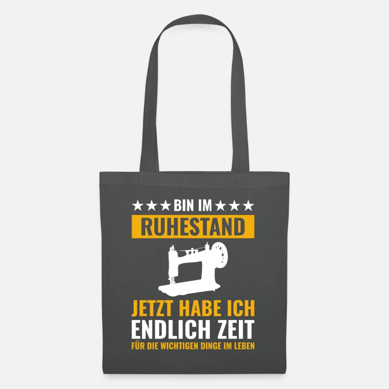 Rentner Rente Rentenbeginn Nähen Näher - Stoffbeutel - Graphite
