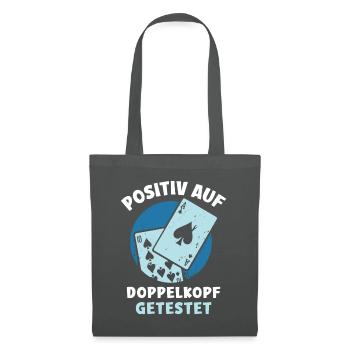 Positiv auf Doppelkopf getestet - Stoffbeutel - Graphite - Vorne