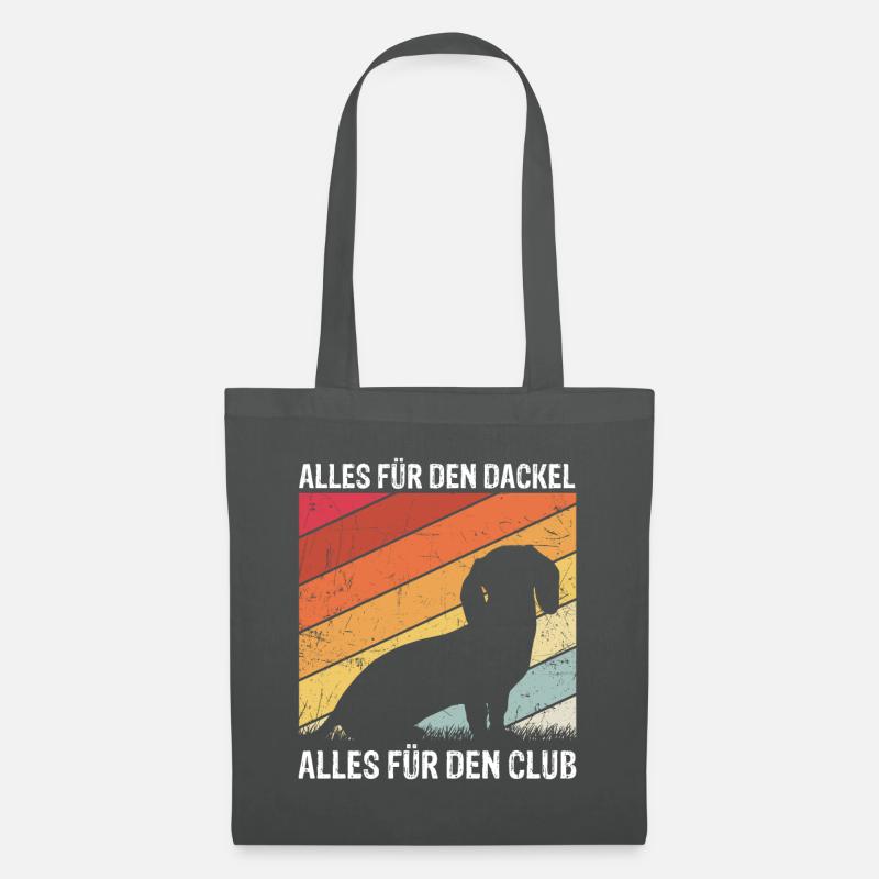 Dackel Teckel Dackelwelpe Dackelhund Geschenk Dack - Stoffbeutel - Graphite