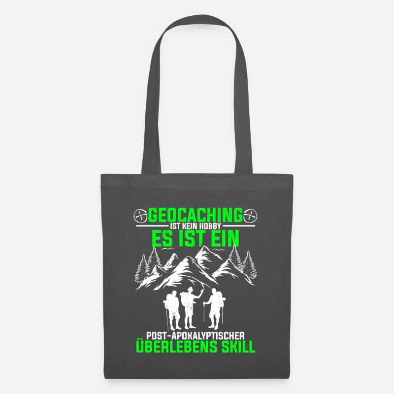 Geocaching Ist Kein Hobby - GPS Cache Spruch Geoca - Stoffbeutel - Graphite