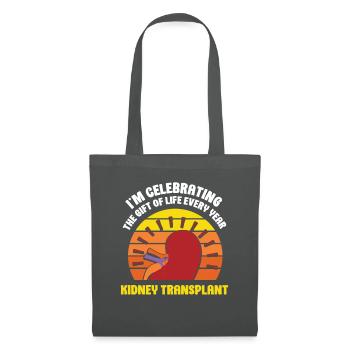 Celebrating the Gift of Life Kidney Transplant - Stoffbeutel - Graphite - Vorne