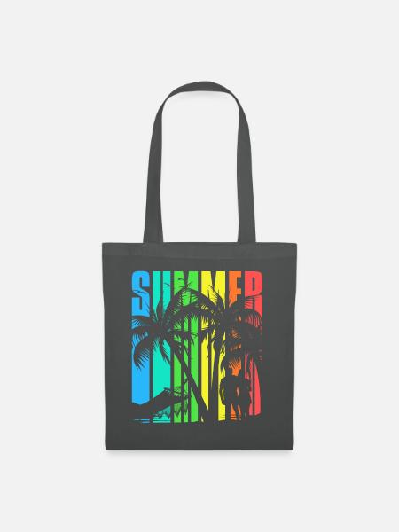 SUMMER Theme colourful Beach - Stoffbeutel - Graphite