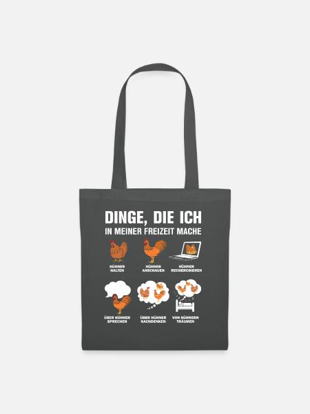 Hühner Dinge die ich in meiner Freizeit - Stoffbeutel - Graphite