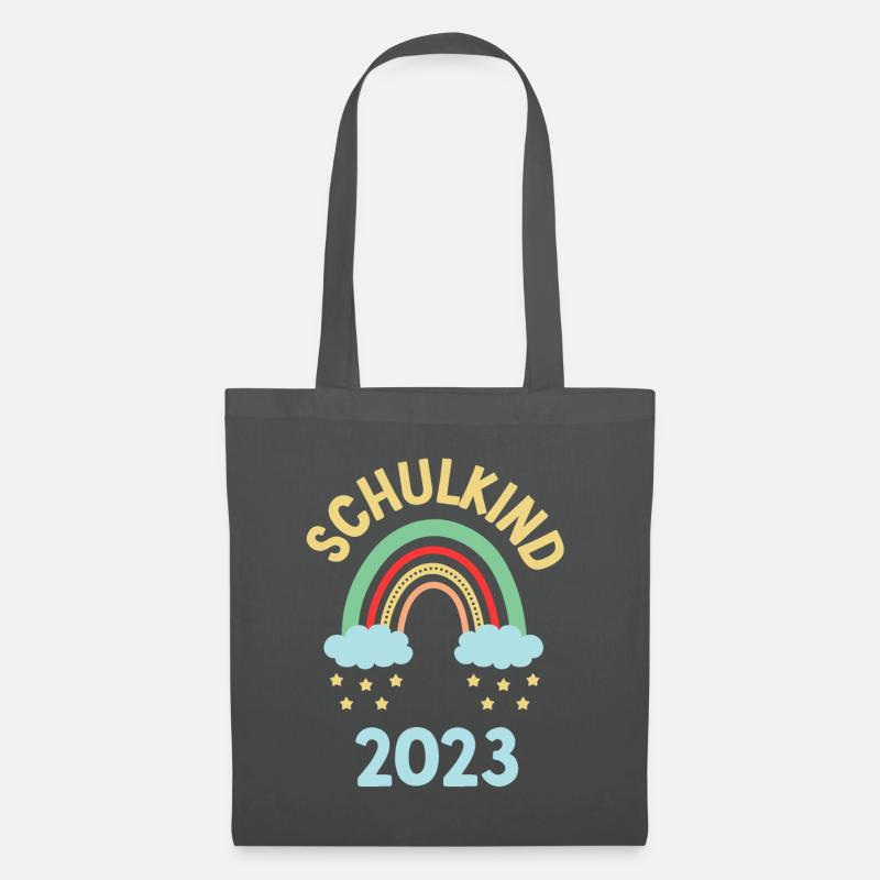 Schulanfang Regenbogen Erster Schultag 2023 - Stoffbeutel - Graphite
