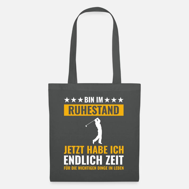 Rentner Rente Rentenbeginn Golf Golfer - Stoffbeutel - Graphite