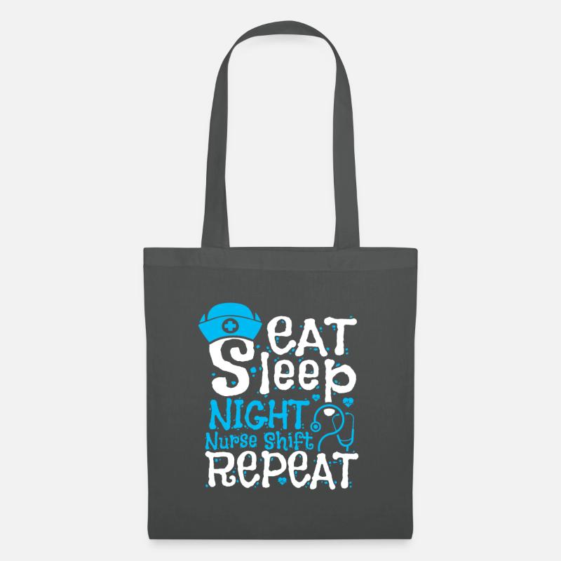 Eat Sleep Night Nurse Shift Repeat - Stoffbeutel - Graphite