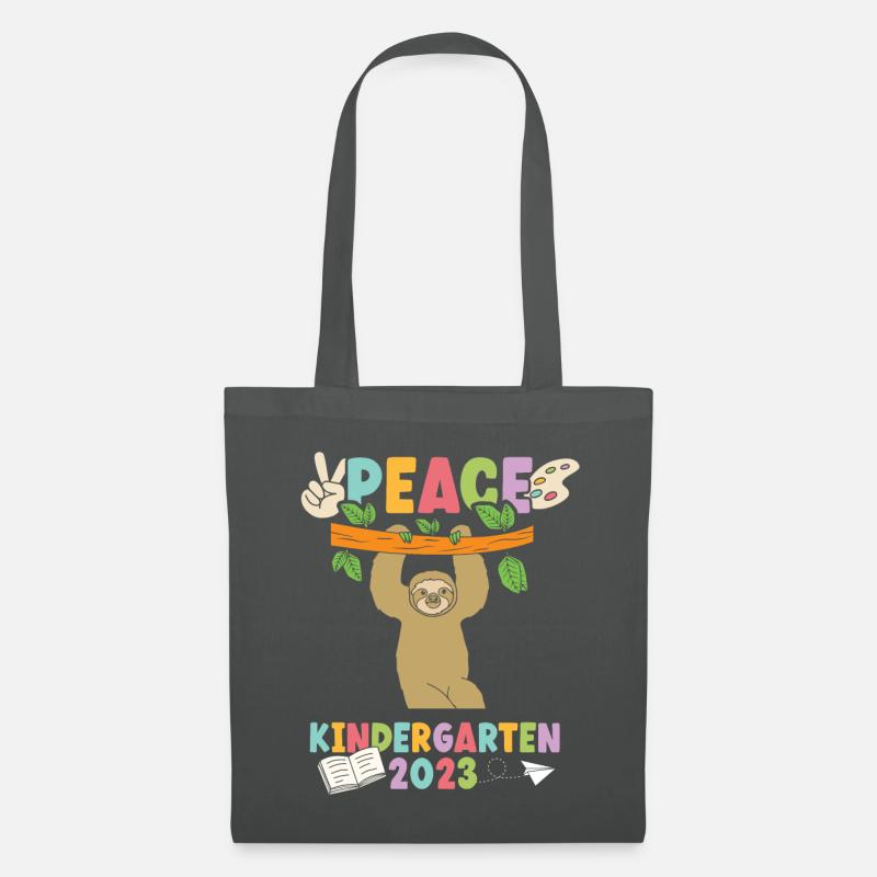 Faultier Peace Kindergarten 2023 - Stoffbeutel - Graphite