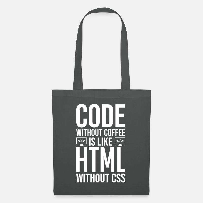 Coder Café Cadeau - Sac en tissu - gris graphite