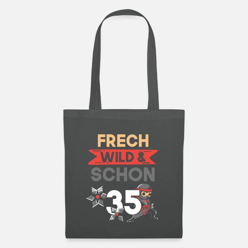 Geschenk 35 Jahre Geburtstag Ninja - Stoffbeutel - Graphite
