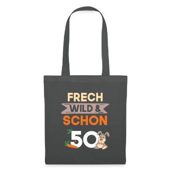 Geschenk 50 Jahre Geburtstag Hase Kaninchen - Stoffbeutel - Graphite - Vorne