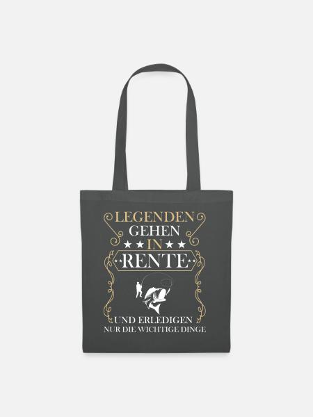 Rentner Rente Rentenbeginn Angeln Angler - Stoffbeutel - Graphite