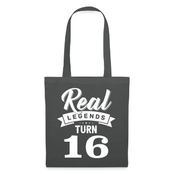 De vraies légendes ont 16 ans, 16 ans - Sac en tissu - gris graphite - Devant