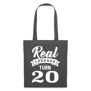 De vraies légendes ont 20 ans, 20 ans - Sac en tissu - gris graphite - Devant
