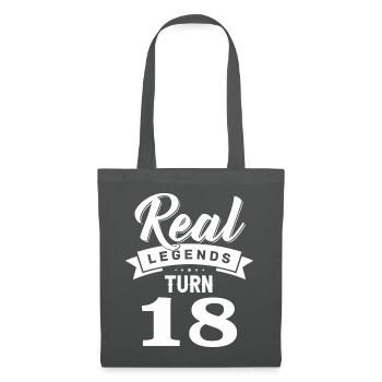 De vraies légendes ont 18 ans, 18 ans Anniversaire - Sac en tissu - gris graphite - Devant