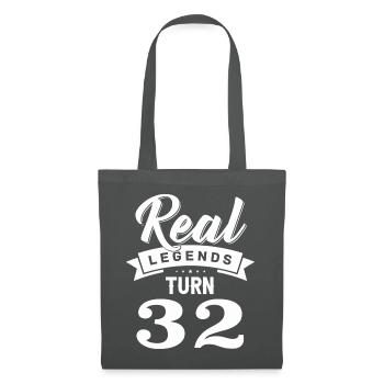 Real Legends Turn 32, 32 Birthday - Tote Bag - graphite grey - Front