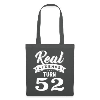 Real Legends Turn 52, 52 Birthday - Tote Bag - graphite grey - Front